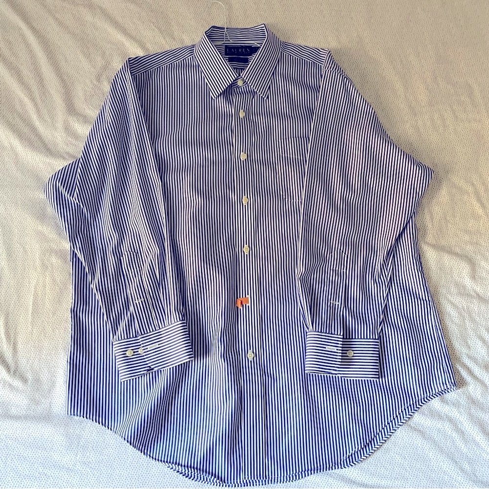 Ralph Lauren Blue Dress Shirt Long Sleeves Point Collar